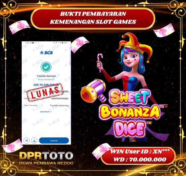 KEMENANGAN BESAR SLOT SWEET BONANZA DICE Rp.70.000.000 - LUNAS